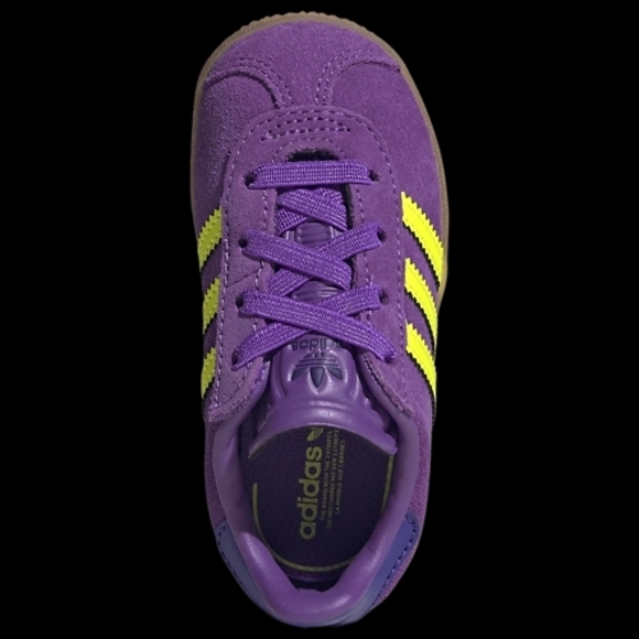 🆕 Adidas Gazelle Purple and Yellow Sneakers - Picture 6 of 9
